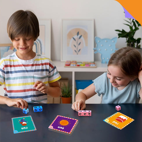 80 Word Spelling Game, First Words with Wooden Alphabet Puzzle Blocks CVC Words Sight Words Learning Letter Matching