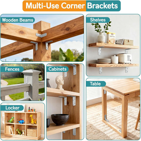 3"x3"x1.2" 90 (Galvanized-4 Steel L Bracket, Degree Metal Iron Corner Brace - Right Angle Joist Brackets for Wood