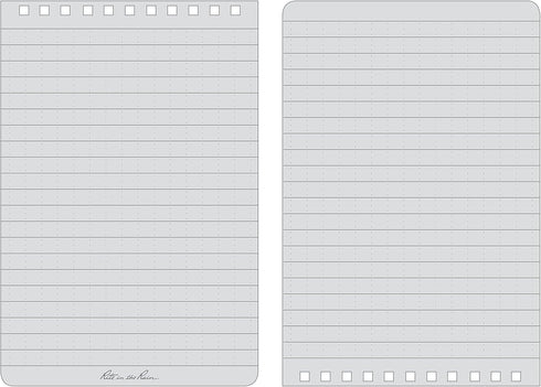Rite In The Rain Weatherproof Top-Spiral Notebook, 4" x 6", Black Cover, Universal Pattern (No. 746-3), 3 Pack