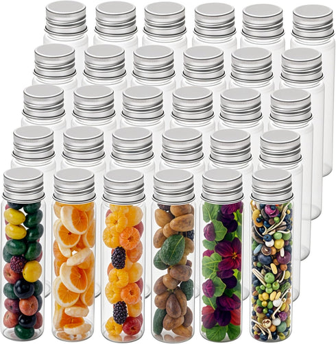30 PCS Plastic Test Tubes with Caps (50 ml), Clear Storage Containers for Candy, Beads, and Party Decor