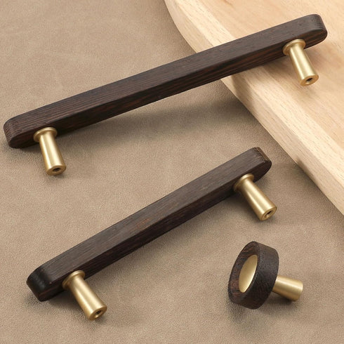 8 3 3/4 Pcs in Cabinet Door Solid Wood pulls Simple Cabinet Bedside Table Pure Copper Door Handles