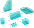 BLU MONACO 6 Piece Dark Teal Desk Organizer Set - Teal Desk Accessories for Women, Desktop Organization