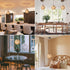 15ft Dimmable Plug in Pendant Light with Cord Switch Rattan Hanging Lamp with Hand Woven Wicker Plug in Chandelier Boho