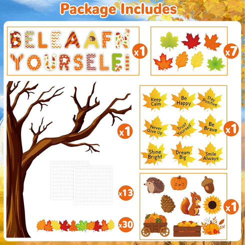 gisgfim Fall Classroom Tree Bulletin Board Set Growth Mindset Bulletin Board Decorations Motivational Fall Leaves Cutouts Tree Wall Decor Inspirational Accent for School Teacher Chalkboard Supplies by gisgfim