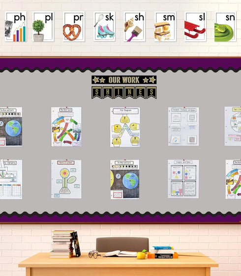 Carson Dellosa Blends and Digraphs Bulletin Board Set, 35 pc Blend and Digraph Cards for Classroom or Homeschool Décor