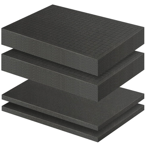 Storystore Polyurethane Foam Sheet, 4 Pcs Black Foam Inserts for Cases, Toolbox, Camera Storage, Game Box