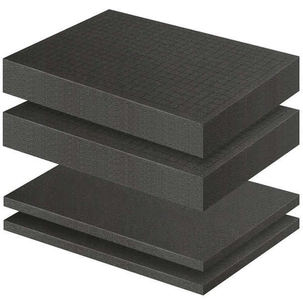 Storystore Polyurethane Foam Sheet, 4 Pcs Black Foam Inserts for Cases, Toolbox, Camera Storage, Game Box