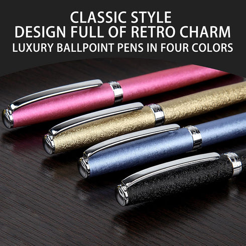 Nice Luxury Pen with Case, Fancy Ballpoint Pen, Smooth Writing Experience, Gift Box with 0.5mm Black Refill