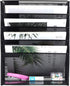EasyPAG 5 Slot Wall Hanging File Organizer - Vertical Office Desk / Wall Mounted Paper Holder with Bottom Tray, Black