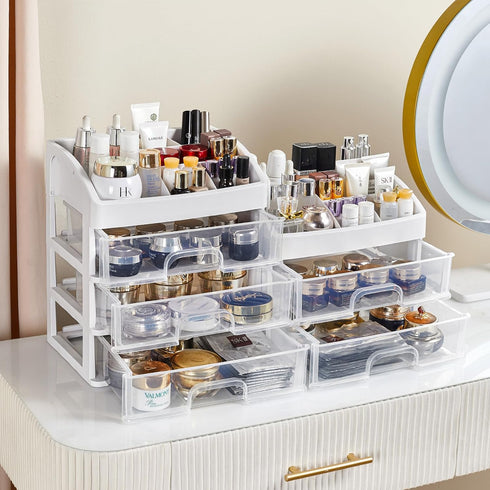 Desk Organizer with Drawers, 3 Drawers Storage Organizer for Office Supplies, Makeup, Desktop Storage Box