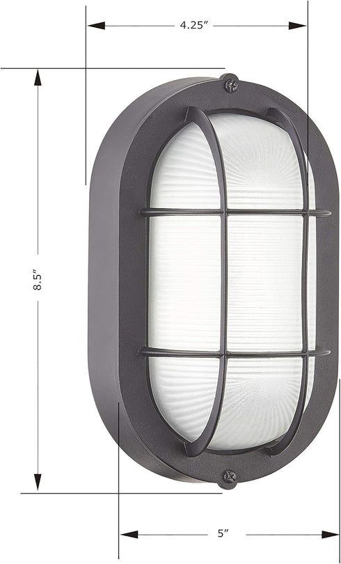 2 Pack Dimmable, 6W 60W, 450 3000K 80CRI, WISBEAM LED Bulkhead Light, Outdoor Bulkhead LED Wall Light, Replace Lumen