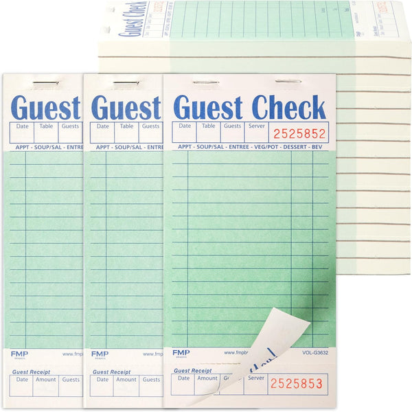 FMP Brands Guest Check Books for Servers, Server Note Pads, 20 Pack