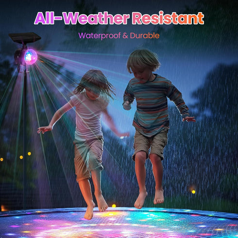 OTDRMETA 3 7 16FT, 15FT, 14FT, 12FT, 10FT Trampoline Led Lights, Trampoline Lights Solar Powered Outdoor Waterproof