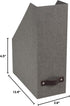 Bigso Box of Sweden Estelle Canvas Fiberboard Magazine Storage Box, Gray, 12.6" x 4.5" x 9.8"