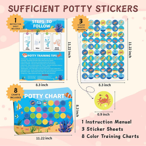 SCRTJSER Set, Best Potty Training Sticker Chart with Stickers Toddler Potty Chart Sticker Potty Training Sticker