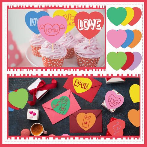 Geyee 108 Pcs Heart Cutouts, Paper Heart Bulletin Board Decorations for Classroom DIY Craft School Decor