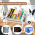 ENCIMART Tabletop Bookshelf Organizer, Adjustable Desk Shelf for Top of Desk in Living Room, Home, Office, Stainless