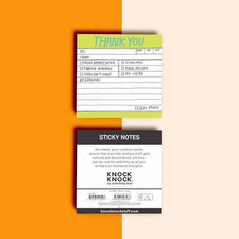 Knock Knock Hand-Lettered Thank You Sticky Notes