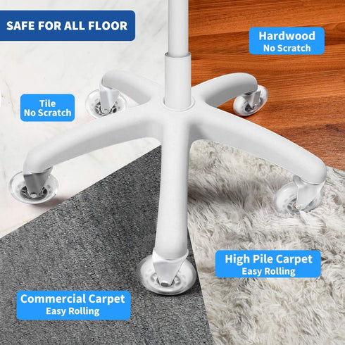 Office Chair Wheels Replacement, 3 Inch Rubber Desk Chair Casters for Smooth Rolling on All Floors