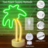 LED Palm Tree Neon Sign Battery/USB Powered Coconut Tree Light with Stand, Palm Tree Lights Tabletop Lamp for Bedroom