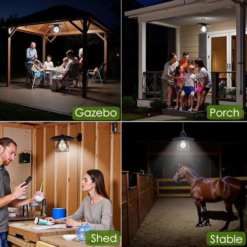 3000lm Made,IP65 Waterproof,3 HULPPRE Solar Shed Light Indoor Outdoor with Pull String, Daytime or Night,Dusk
