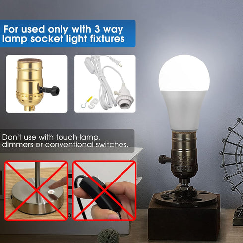 Briignite 3 Way LED Light Bulbs, 50 100 150W Equivalent Daylight 5000K A19 Light Bulbs E26 Base, 2 Pack