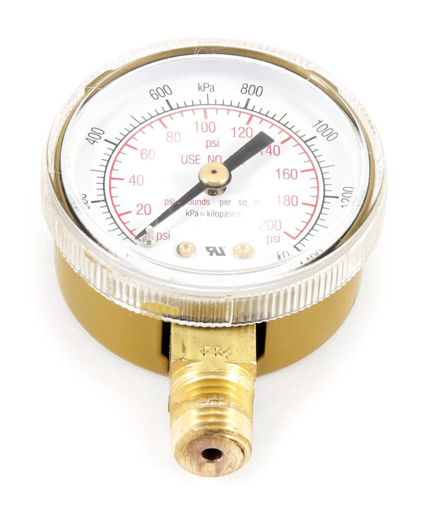 Forney 87729 Oxygen Gauge, Low Pressure, 2-Inch-by-1/4-Inch NPT, 0-200 PSI