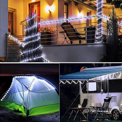 39FT Solar Rope Lights Outdoor, 100LED Waterproof String Lights, 8 Modes Fairy Lights for Garden, Pool, Home Decor
