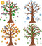 Spakon 168 Pcs Tree Classroom Bulletin Board Decor, Seasonal Tree Cutout Border Set for Back to School