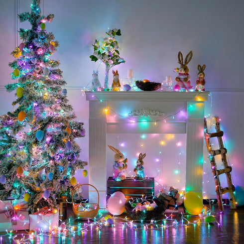 400 132FT 8 JMEXSUSS LED Easter Lights Indoor Outdoor, Easter String Lights Plug in, Modes Colorful Christmas Light