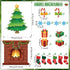Tatuo 71 Pcs Christmas Fireplace Bulletin Board Large Christmas Holiday Brick Fireplace Background Christmas Tree Candy Snowflakes Cutouts for Xmas Classroom(Classic, 39 x 43 Inch, 47 x 35 Inch)