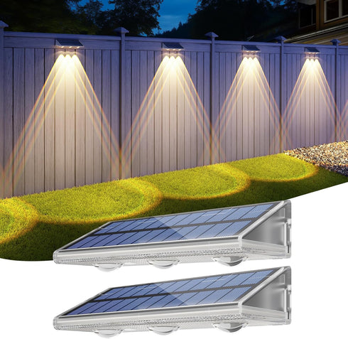 YiLaie Solar Fence Lights Outdoor 3000K/4500K/6500K 3 Mode, IP67 Waterproof Fence Solar