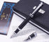 Duke Black Fountain Pen Gift Box Set - Double-Nibs Iridium Medium and Fude Calligraphy Nib for Office/Art