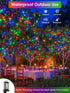 66Ft 200 4th 24 LED RGB Color Changing of July Fairy Lights Plug in, Waterproof String Lights with Remote for Outdoor
