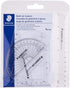 STAEDTLER Math Set - 4 pc Geometry Kit for Students with Clear Protractor, 6in Ruler & 2 Triangles – School Supplies