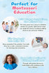 Bath Sensei 1-3 Set 4 Waterproof Learning Posters for Todders Made in Japan Montessori Educational Bath Poster of ABC