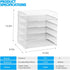 Letter Tray Paper Organizer 5-Tier Desk Organizer File Organizer Paper Holder with Handle, Metal Desktop Document Shelf Tray Office Classroom Organization - White by Sinboun