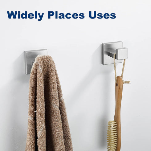 SUS304 4 Pack Towel Hooks for Bathrooms, Brushed Nickel Towel Hook for Kitchen Bathroom, Stainless Steel Coat Hook