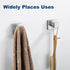 SUS304 4 Pack Towel Hooks for Bathrooms, Brushed Nickel Towel Hook for Kitchen Bathroom, Stainless Steel Coat Hook