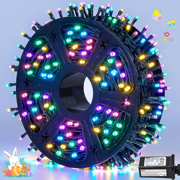 JMEXSUSS 500 LED Easter Lights Outdoor Indoor, 173ft Multicolor Easter String Lights,