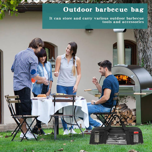 20" Grill Utensil Storage Bag, Large BBQ Tool Organizer Holder Caddy Case with Pockets, Fits up to Tools, for Outdoor