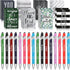 Funrous 32 Pcs Motivational Quote Pens, Mini Notepads and Ballpoint Pen Gift Set for Student Men Women