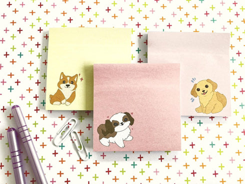 Cute Dog Sticky Notes, Kawaii Animal Note Pads, Dog Party Favors, Cute Stationary Set, Dog Notepad Set, Sticky Notes