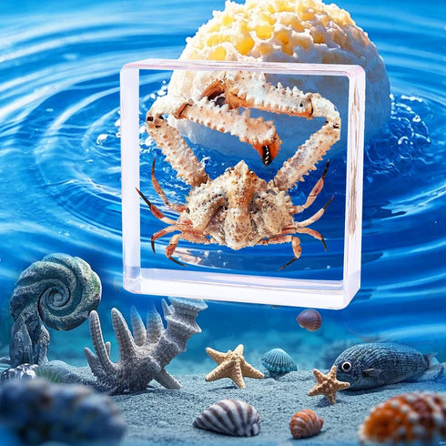 Gift,Oddities(2.95 2.95 0.94 inch,Crab Taxidermy Crab,Real Crab Taxidermy Animals in Resin,Real Crab Specimen