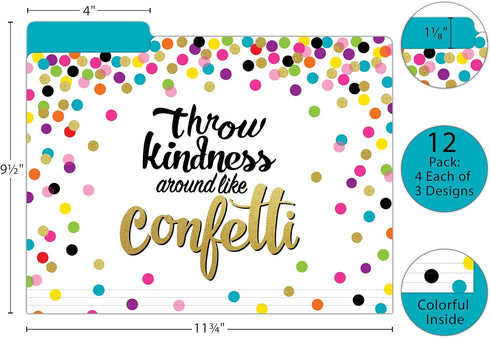 Teacher Created Resources Confetti File Folders for Organizing Documents