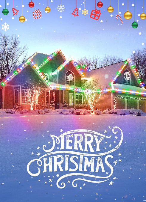C7 50FT 50+2 Bulbs, Multicolor LED Christmas Lights Outdoor, Colorful Christmas String Lights with Plastic Traditional