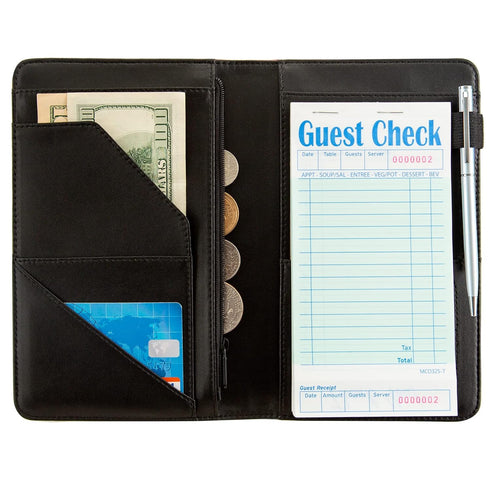 Server Book, Server Books for Waitress, Leather Server Book with Zipper Pocket, Cute Server Book, Waitress Book Fit