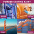Powder Coating Powder for Metal Surfaces, Perfect for Steel Structures, Factories, and Gardens, Black, 16 oz
