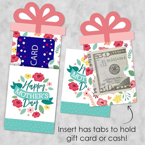 Set 8 Big Dot of Happiness Colorful Floral Happy Mother's Day - We Love Mom Party Money and Gift Card Sleeves - Nifty
