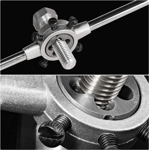 Die Stock Handle Wrench with Removable Round Handle Tools for Woodworking DIY, M7-M9 Metric Round Die Holder, 2pcs